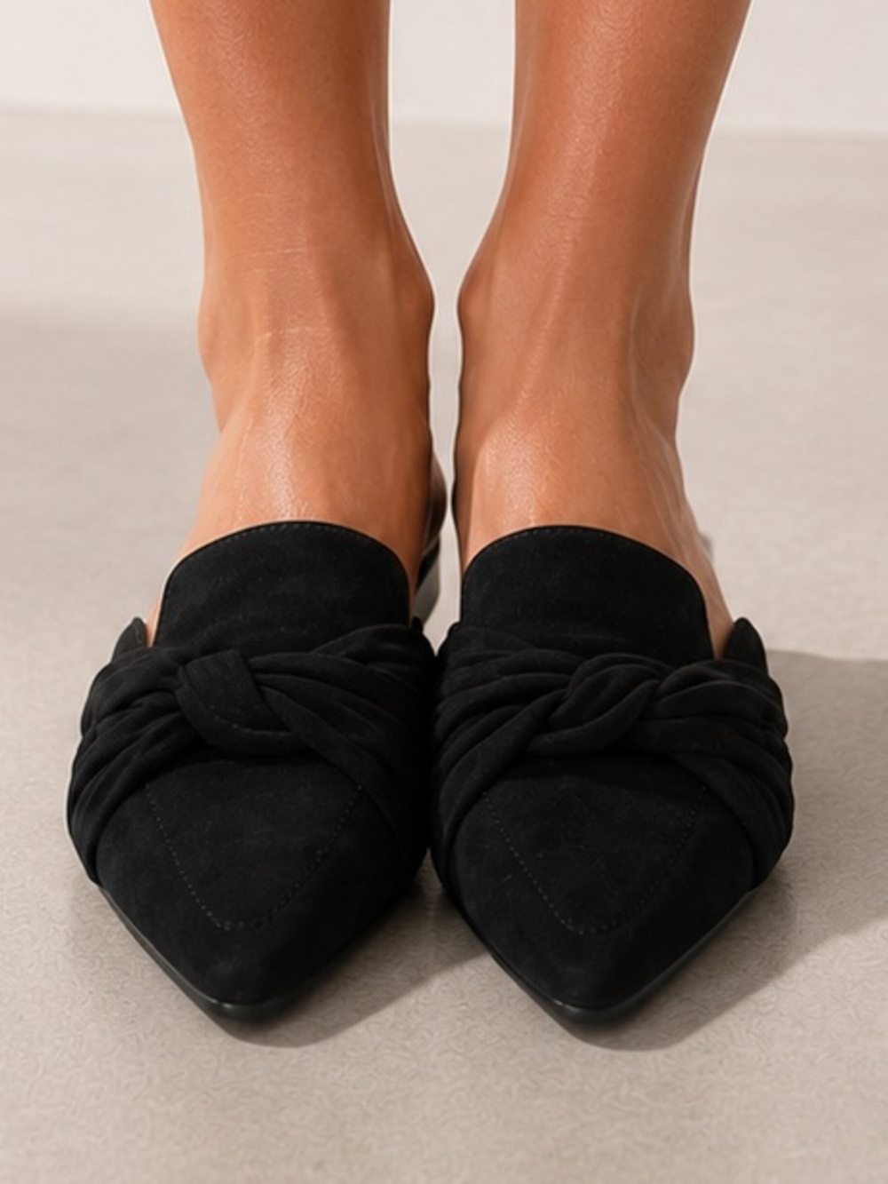 J.Crew Pointed Toe Slip-On Loafers Black Suede Knotted 9 Preppy Yacht City Luxe